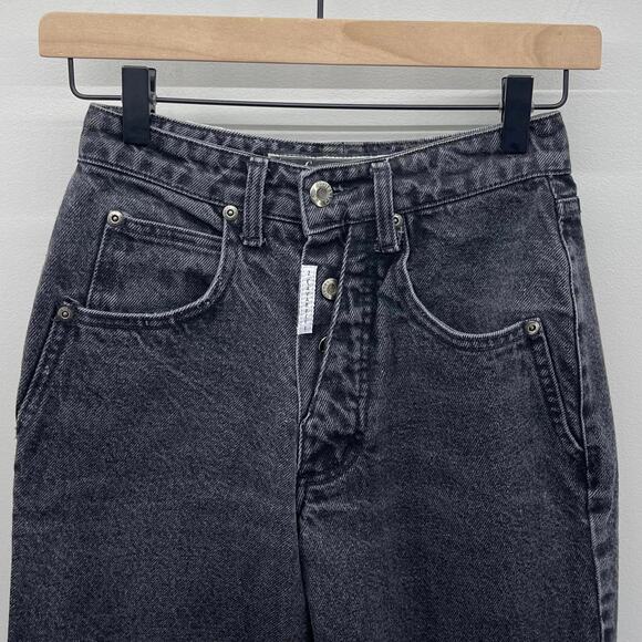 Vintage Z Cavaricci Black Wash Denim High Rise Button Fly Tapered Straight Jeans - Picture 3 of 7